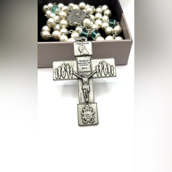 Pope Francis FAMILIES 2015 ROSARY Philadelphia Ghirelli murano glass style - Picture 4 of 9